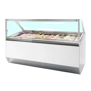 Ventilated Refrigerated Display Case 24 GN 1/3 Pans - Straight Front - 5 Liters