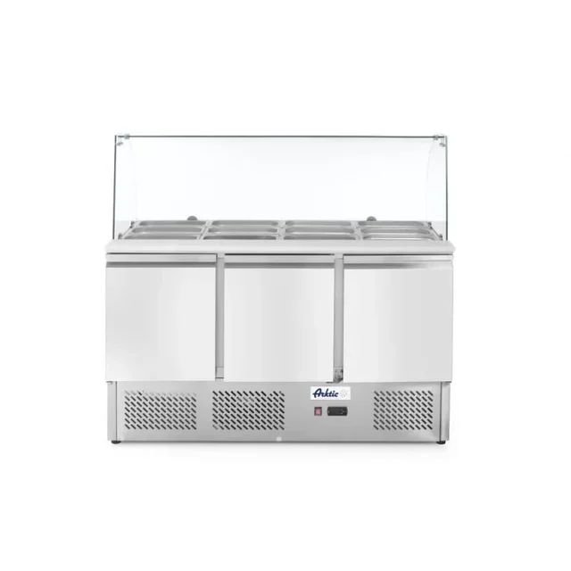Glass Door Refrigerated Counter 3 Doors - Capacity 380 Litres