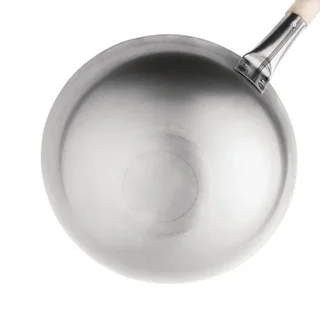 Wok en Acier Carbone - 35,6 cm - Fond Rond Traditionnel