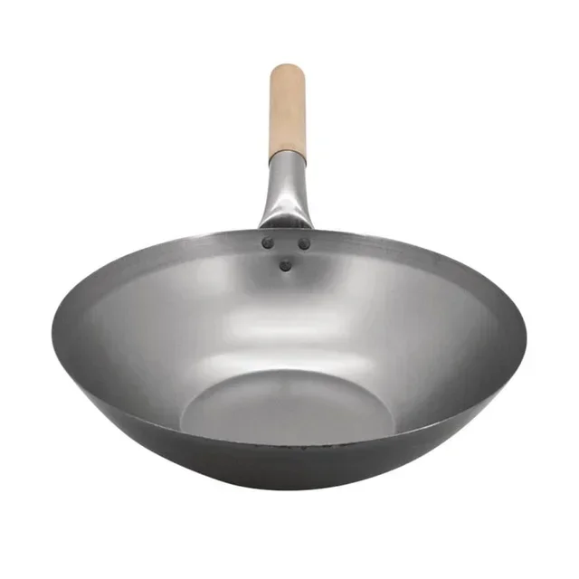 Mild Steel Wok 33 cm - Professional Sauté Pan Induction