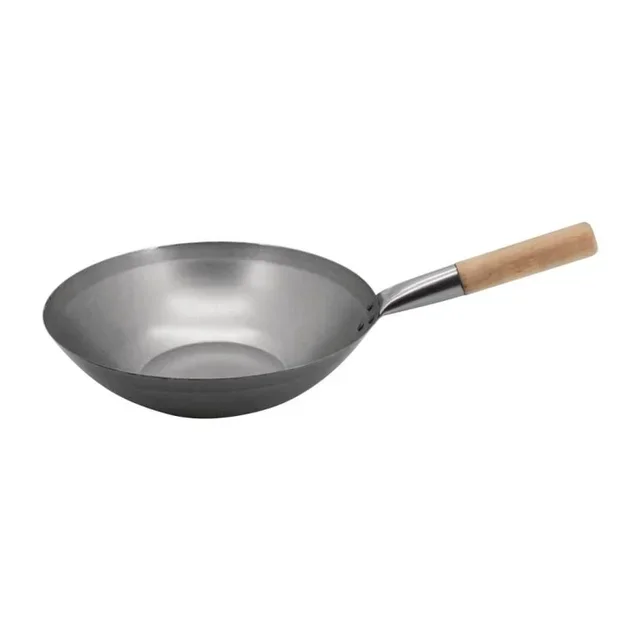 Mild Steel Wok 33 cm - Professional Sauté Pan Induction