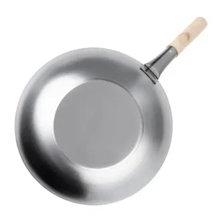 Wok aus Kohlenstoffstahl 35,6 cm - Professionelle asiatische Pfanne