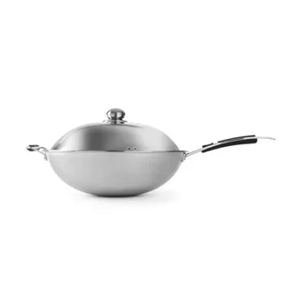 Wok Induction Inox Antiadhésif Grande Capacité