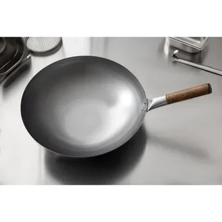 Wok Londonwok Acciaio Fondo Rotondo Ø 38 cm - Padella Asiatica Profonda