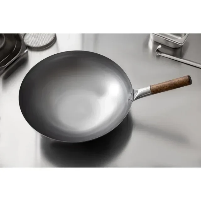 Wok Londonwok Acciaio Fondo Rotondo Ø 38 cm - Padella Asiatica Profonda