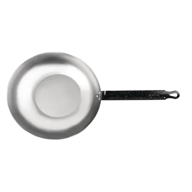 Wok aus Kohlenstoffstahl 28 cm - Traditionelle asiatische Pfanne